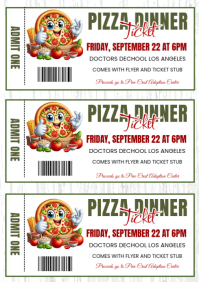 Hvid Pizza Dinner Ticket A4 Template