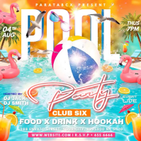 White Joyful Pool Party Instagram Post Video Instagram-Beitrag template