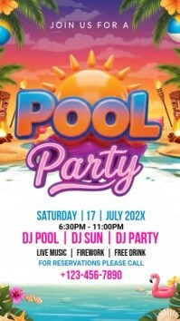 White Joyful Pool Party Instagram Story template