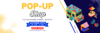 White Pop-Up Shop Event Cabeçalho do Twitter Template