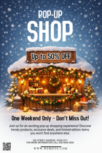 白色 Pop-Up Shop Pinterest Graphic Template