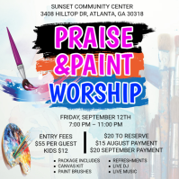 White Joyful Praise and Paint Event Instagram Post template