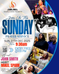 White Prayer Service Event Instagram Portrait Template