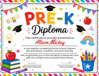 White Joyful Pre-K Diploma Flyer template