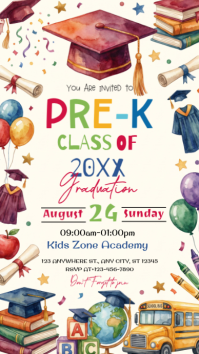 White Joyful Pre-K Graduation Instagram Story Instagram-Story template