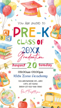 White Joyful Pre-K Graduation Invitation Instagram Story template