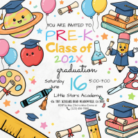 White Joyful Pre-K Graduation Invitation Instagram Post template