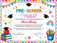 White Joyful Pre-School Graduation Certificate Flyer Iflaya (Incwadi ye-US) template