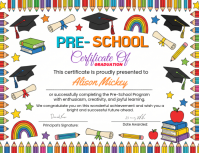 White Joyful Pre-School Graduation Certificate Flyer Volantino (US Letter) template