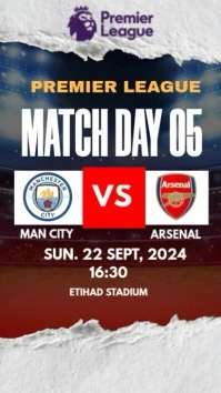 White Joyful Premier League Match Manchester Instagram-Story template