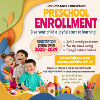 White Preschool Enrollment Instagram 帖子 Template