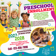 White Preschool Enrollment Instagram Post Template