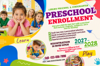 White Preschool Enrollment Iphosta Template