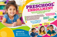 Wit Preschool Enrollment Plakkaat Template