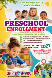 Белый Preschool Enrollment Tumblr-grafik Template