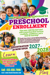 White Preschool Enrollment Tumblr-Grafik Template