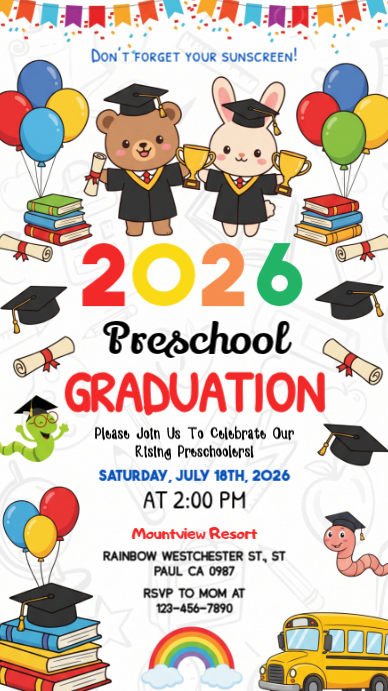 Preschool Graduation Template | PosterMyWall