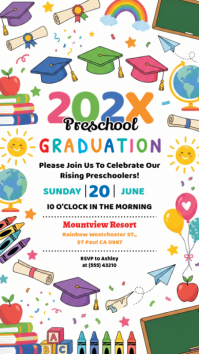 White Joyful Preschool Graduation Instagram Story template