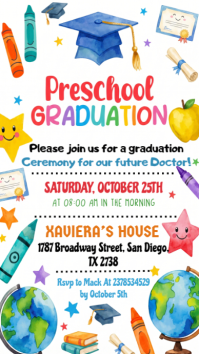 White Joyful Preschool Graduation Instagram Story Indaba yaku-Instagram template