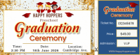 White Joyful Preschool Graduation Ticket Banner de Twitch template