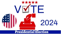 White Joyful Presidential Election Online  Di Digital Display (16:9) template