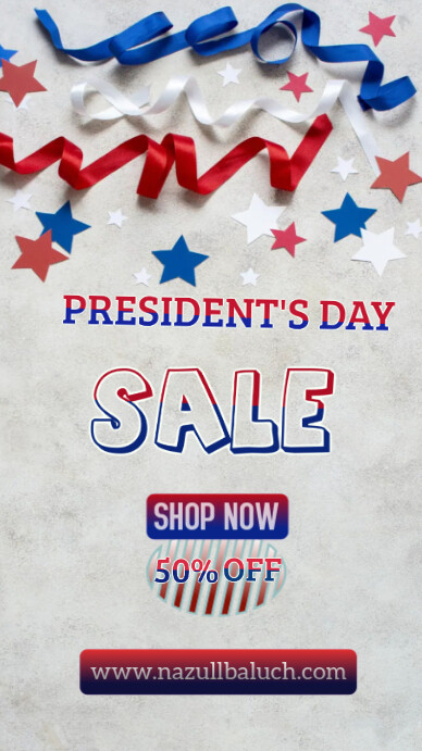 White Joyful Presidents Day Sale Instagram Story template