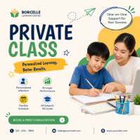 Biały Private Tutoring Wpis na Instagrama Template