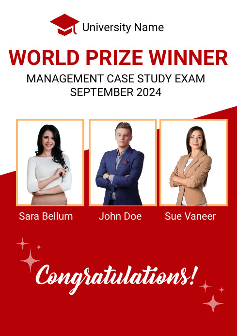 White Joyful Prize Winner A4 Template | PosterMyWall