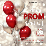 White Joyful Prom Send Off Instagram Post Instagram-bericht template