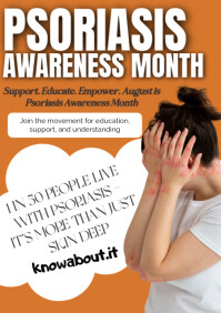 White Joyful Psoriasis Awareness Month A2 template