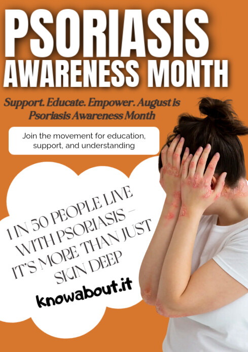 White Joyful Psoriasis Awareness Month A2 template