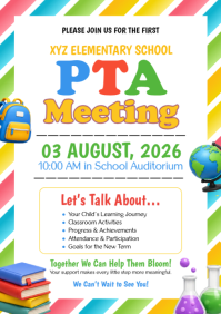 White PTA Meeting A3 Template