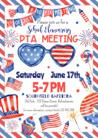 White Joyful PTA Meeting A6 template