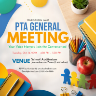 Hvid PTA Meeting Instagram Plasing Template