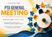 สีขาว PTA Meeting Carte postale Template