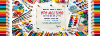 Biały PTO Meeting Facebook Cover Photo Template