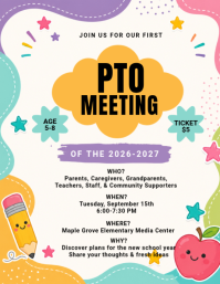 White PTO Meeting Flyer Template