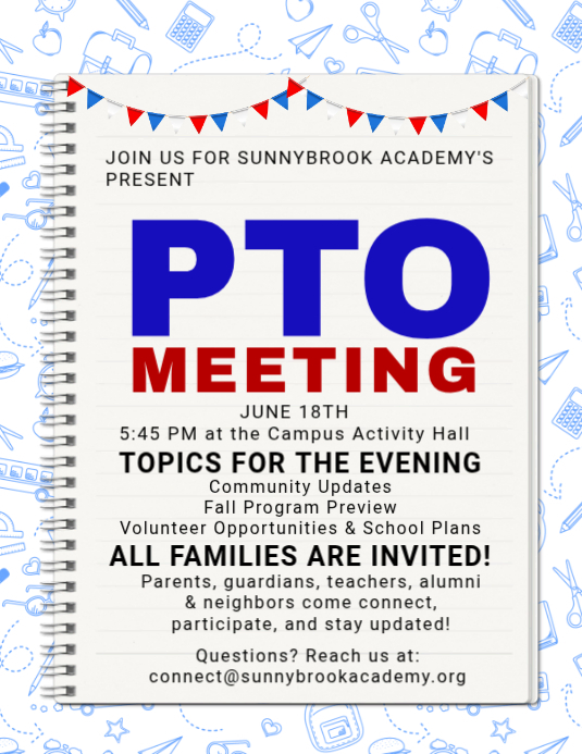 White Pto Meeting Flyers Template | PosterMyWall