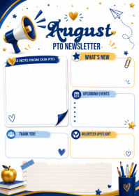 White PTO Newsletter A3 Template