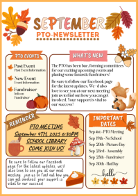 White PTO Newsletter A4 Template