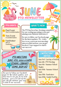 White Joyful PTO Newsletter A4 template