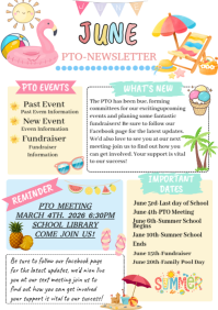 White Joyful PTO Newsletter A4 template