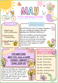 White Pto Newsletter A4 Template | PosterMyWall