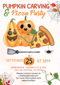 Blanco Pumpkin Carving and Pizza Party A6 Template