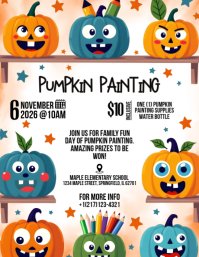 White Pumpkin Painting Event Ulotka Template