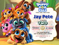 Branco Puppy Dog Pals Birthday Invitation Flyer Template