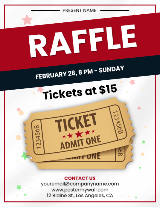Bat Raffle Flyer White Joyful Raffle Event Flyer Template | PosterMyWall