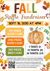 White Raffle Fundraiser A4 Template