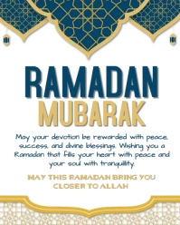 White Joyful Ramadan Mubarak Instagram Portrait template