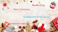 White Joyful Red Christmas  Digital Display (16:9) template